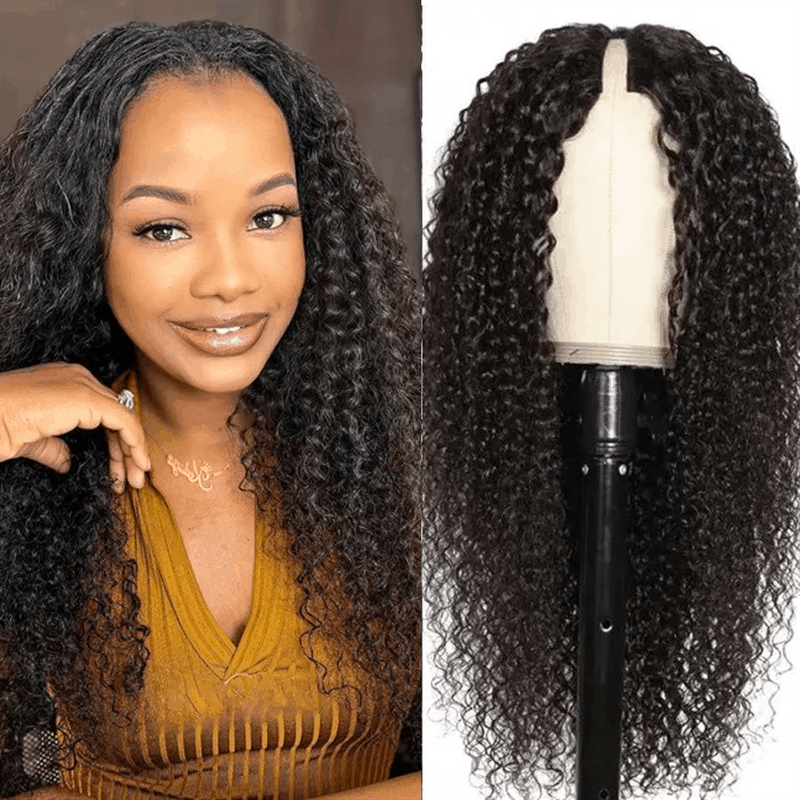 Black Friday & Cyber Monday V Part Wig Kinky Curly Human Hair Upgrade U Part Wigs Glueless Wigs Flash Sale