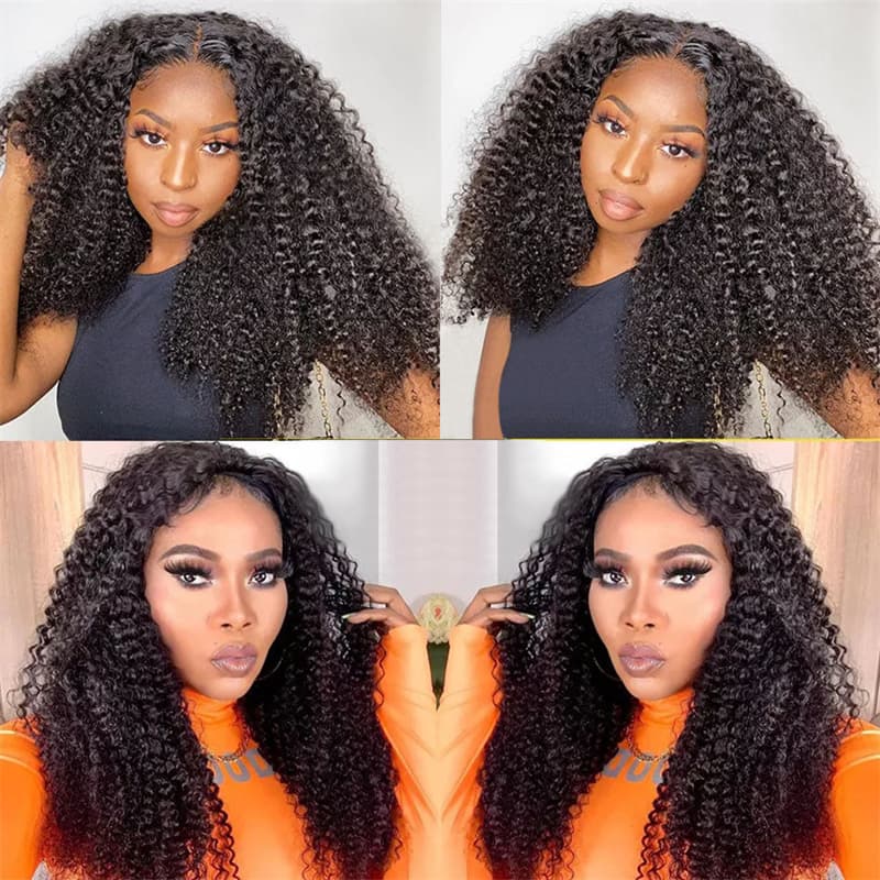 Black Friday & Cyber Monday V Part Wig Kinky Curly Human Hair Upgrade U Part Wigs Glueless Wigs Flash Sale