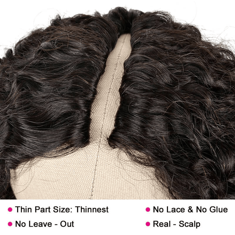 Black Friday & Cyber Monday V Part Wig Kinky Curly Human Hair Upgrade U Part Wigs Glueless Wigs Flash Sale