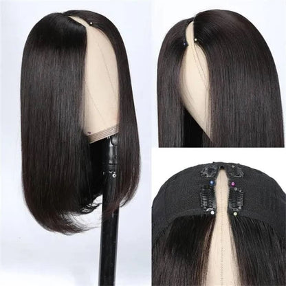 Flash Sale 180% Density Straight V Part Bob Wig For Valentine's Day