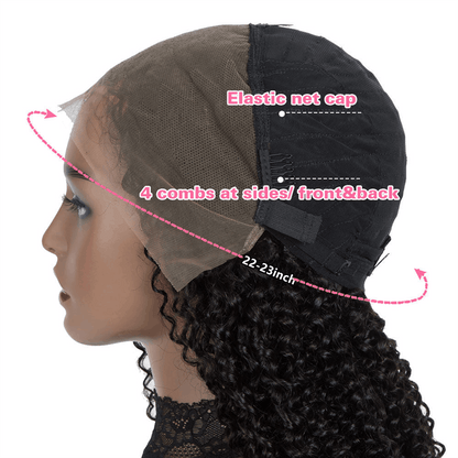 Water Wave 13×4 Lace Front Wig Human Hair Brown Brunette Auburn Copper Color 180% Density
