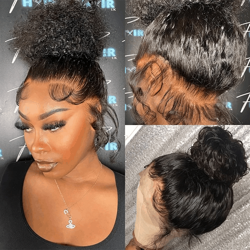 360 lace wig big bun hairstyle natural hair edges