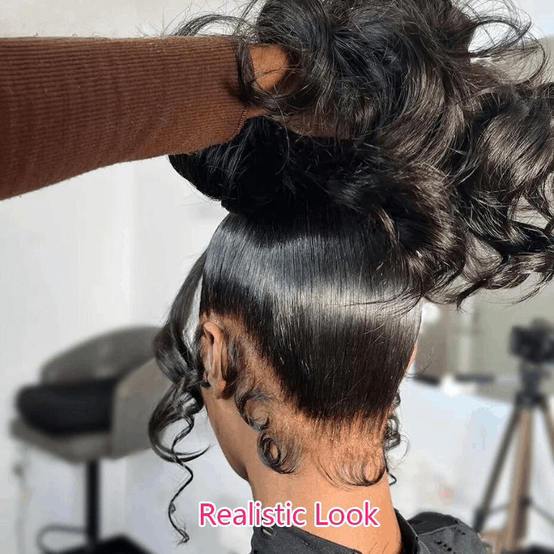 high-volume 360 lace wig realistic edges look