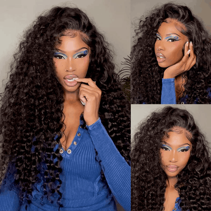 high-volume water wave 360 human hair lace wigs