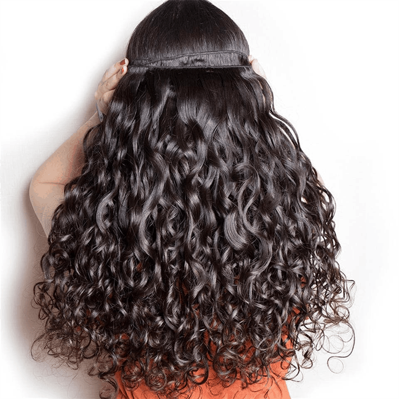 Remy Forte Water Wave Hair Bundles 4 Pcs With 4×4 Lace Closure Human Hair Bundles Tangle Free