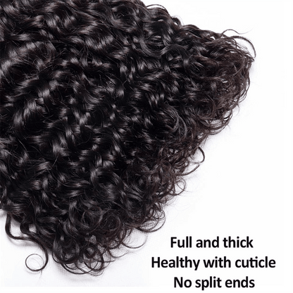 Remy Forte Water Wave Hair Bundles 4 Pcs With 4×4 Lace Closure Human Hair Bundles Tangle Free