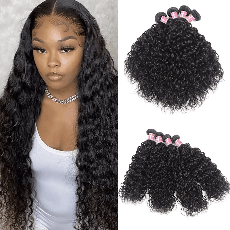 Remy Forte Water Wave Virgin Hair 4 Bundles Wet and Wavy Human Hair Bundles