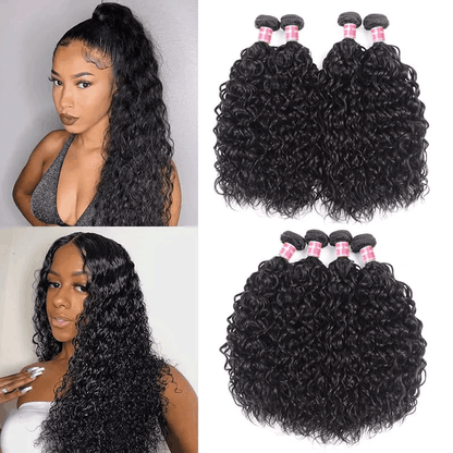 Remy Forte Water Wave Virgin Hair 4 Bundles Wet and Wavy Human Hair Bundles