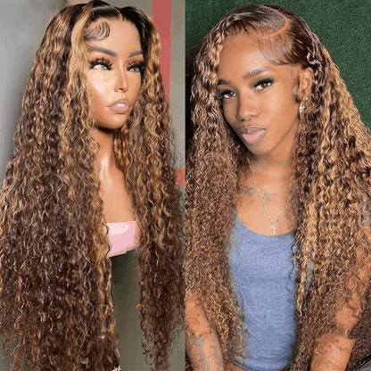 remyforte  brown human hair wigs with blonde highlight