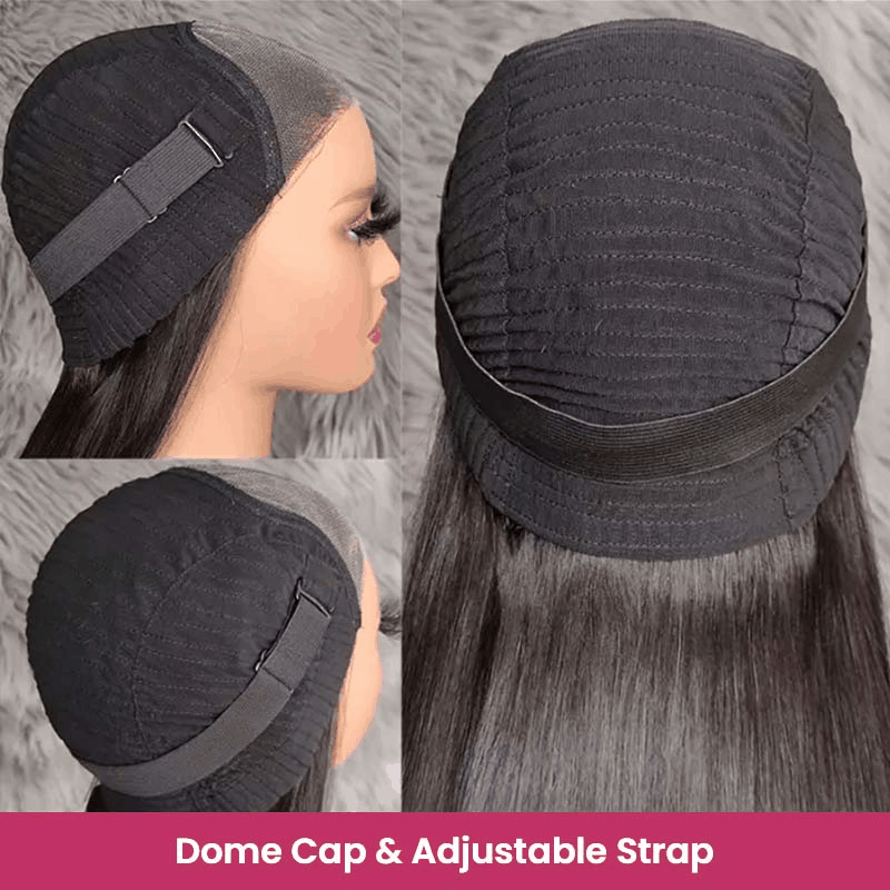 black color dome cap glueless lace wigs