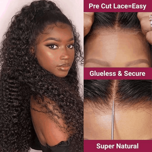 Wear Go Glueless Lace Wig Pre cut 4×6 Lace Curly HD Lace Closure Wig Beginnger Friendly
