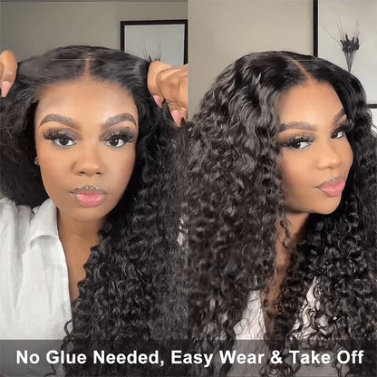 Wear Go Wig Deep Wave 6×4 Pre Cut Lace Glueless Human Hair Pre Plucked