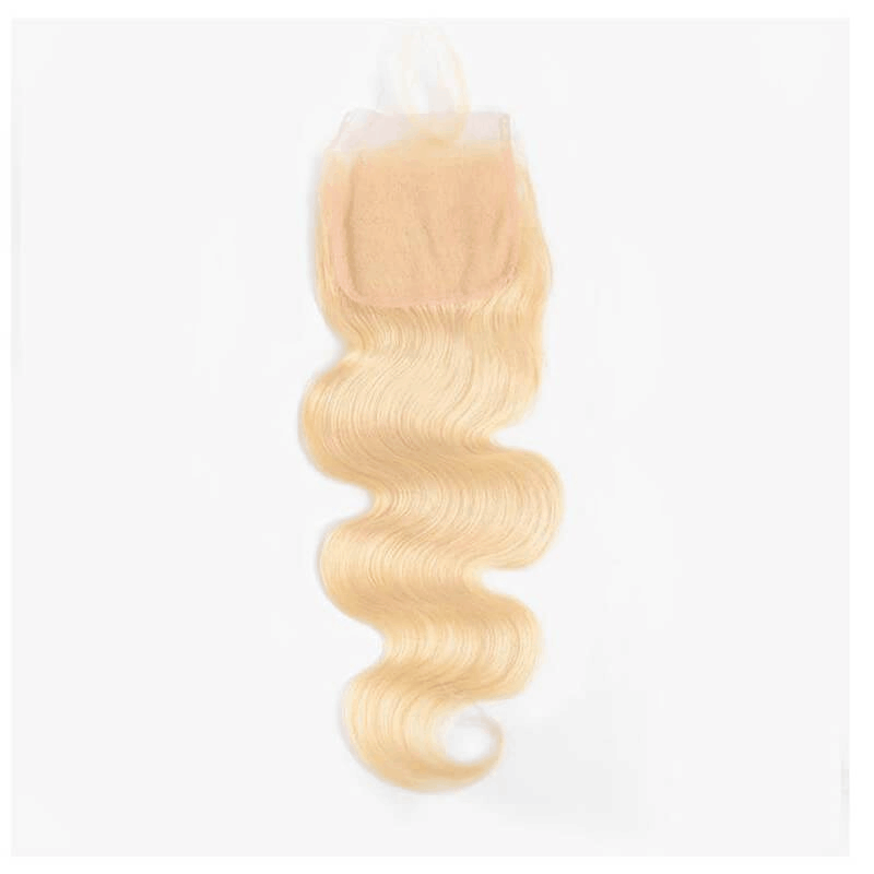 Remy Forte #613 Blonde Body Wave Hair 3 Bundles With 4×4 Lace Closure 100% Human Hair Bundles