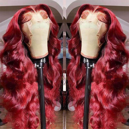 #99J Burgundy Body Wave 13*6 HD Glueless Lace Wigs Human Hair Wigs For Black Women