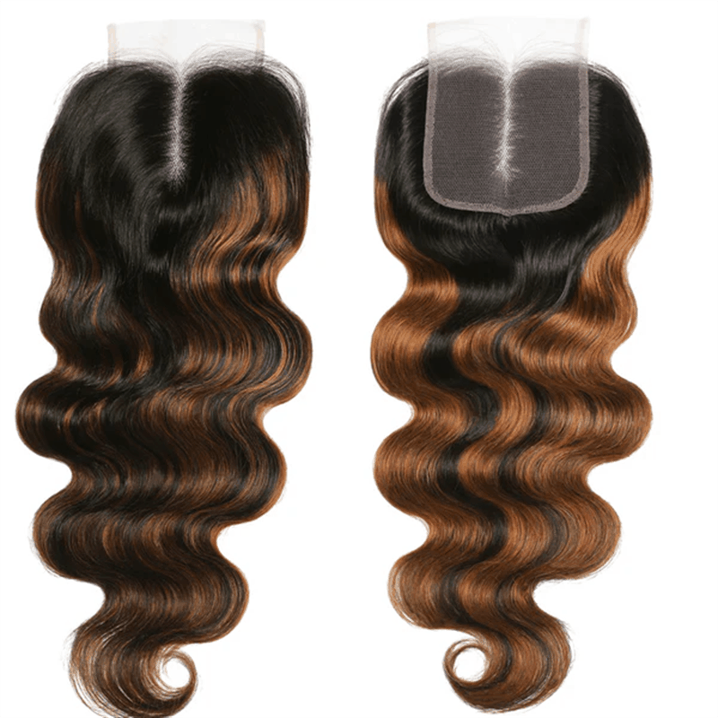 Remy Forte 1 Pc Highlight Balayage Color Body Wave 4*4 Lace Closure FB30 Body Wave Lace Closure