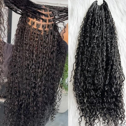 lightweight human hair box braid extensions natural hair look