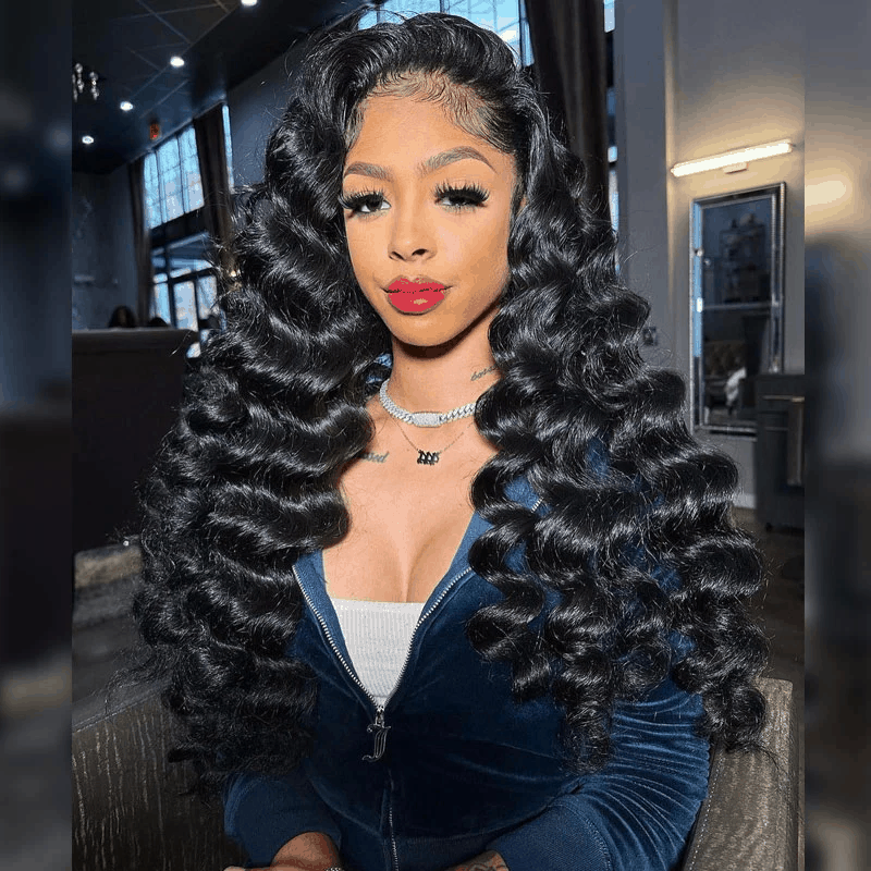 Loose Deep Wave 7×5 Pre Cut Lace Wig Realistic Invisible Knots Wig Super Natural Glueless Human Hair