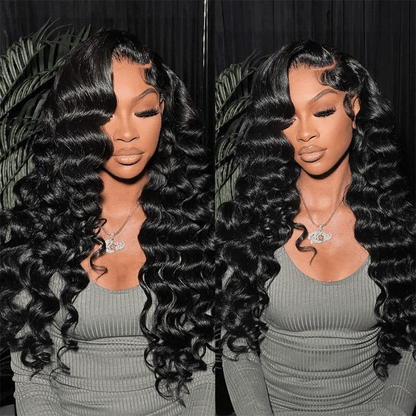 Loose Deep Wave 7×5 Pre Cut Lace Wig Realistic Invisible Knots Wig Super Natural Glueless Human Hair