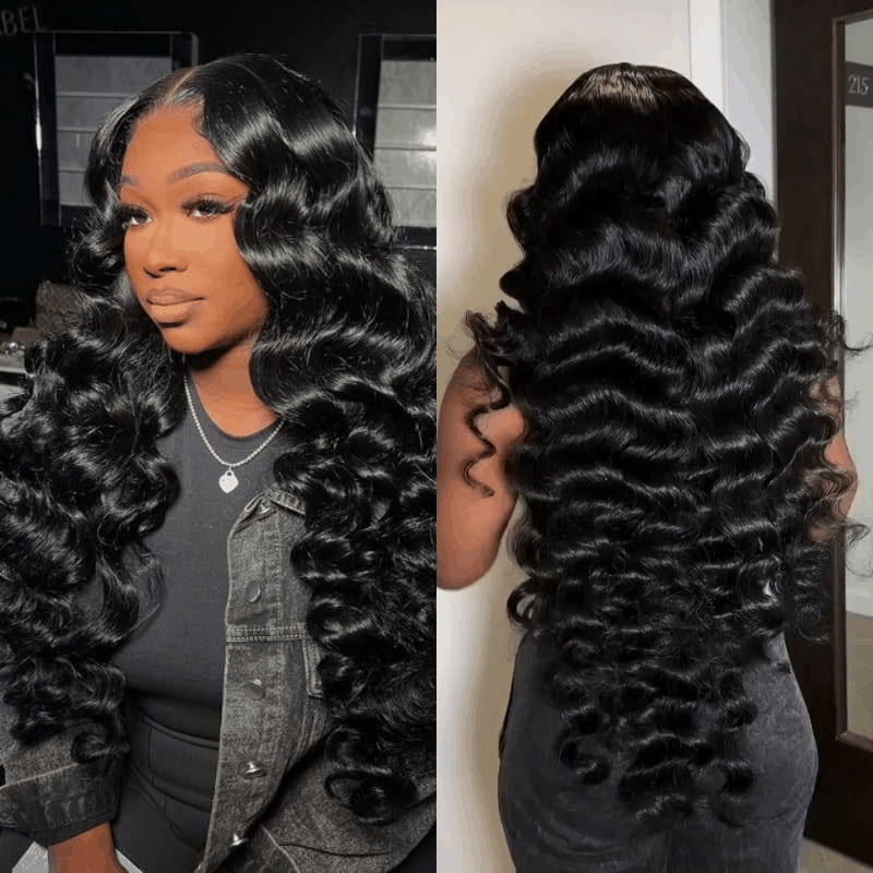 Loose Deep Wave 7×5 Pre Cut Lace Wig Realistic Invisible Knots Wig Super Natural Glueless Human Hair