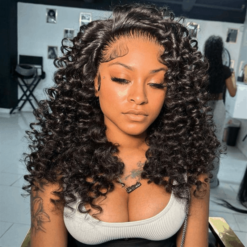 Loose Deep Wave 7×5 Pre Cut Lace Wig Realistic Invisible Knots Wig Super Natural Glueless Human Hair