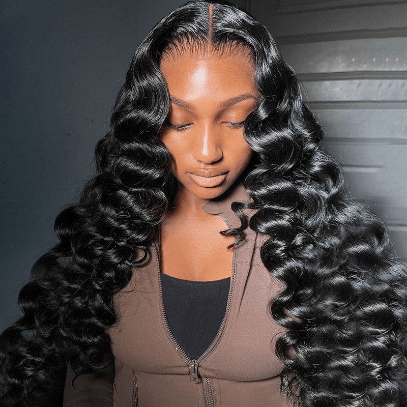 Loose Deep Wave 7×5 Pre Cut Lace Wig Realistic Invisible Knots Wig Super Natural Glueless Human Hair