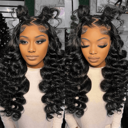 Loose Deep Wave 7×5 Pre Cut Lace Wig Realistic Invisible Knots Wig Super Natural Glueless Human Hair