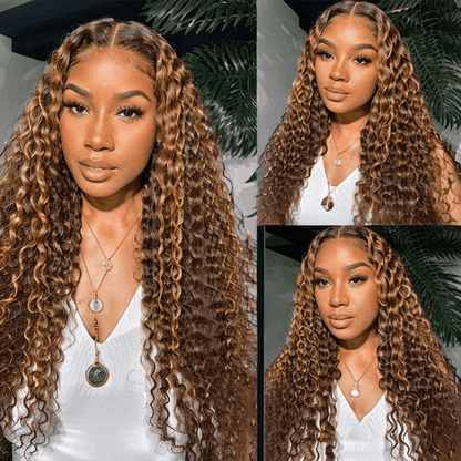 jerry curly glueless human hair wig honey blonde highlight