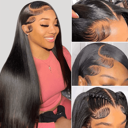 Straight 7×5 Pre Cut Lace Wigs Invisible Bleached Knots Lace Wig Super Natural Hairline Human Hair