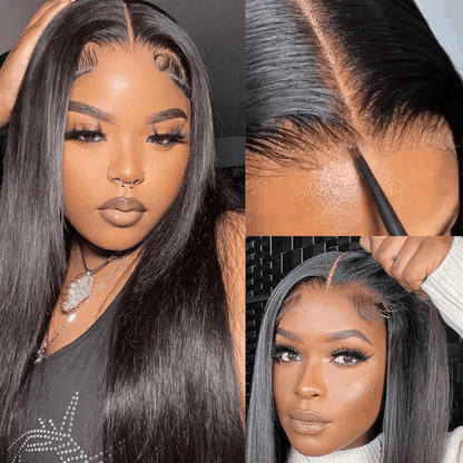 Easy Wear And Go Glueless Wigs Pre Cut Lace Silky Straight Hair Ready And Go Wigs