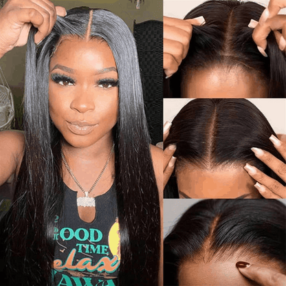 Flash Sale Silky Straight Hair Wear And Go Wig Pre Cut Lace Wigs For Valentine's Day