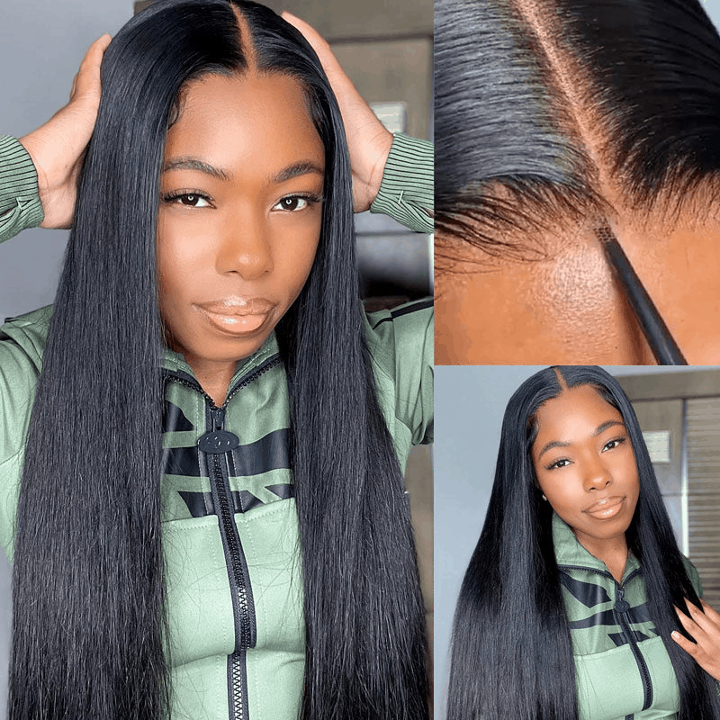 Flash Sale Silky Straight Hair Wear And Go Wig Pre Cut Lace Wigs For Valentine's Day