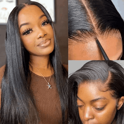 Flash Sale Silky Straight Hair Wear And Go Wig Pre Cut Lace Wigs For Valentine's Day