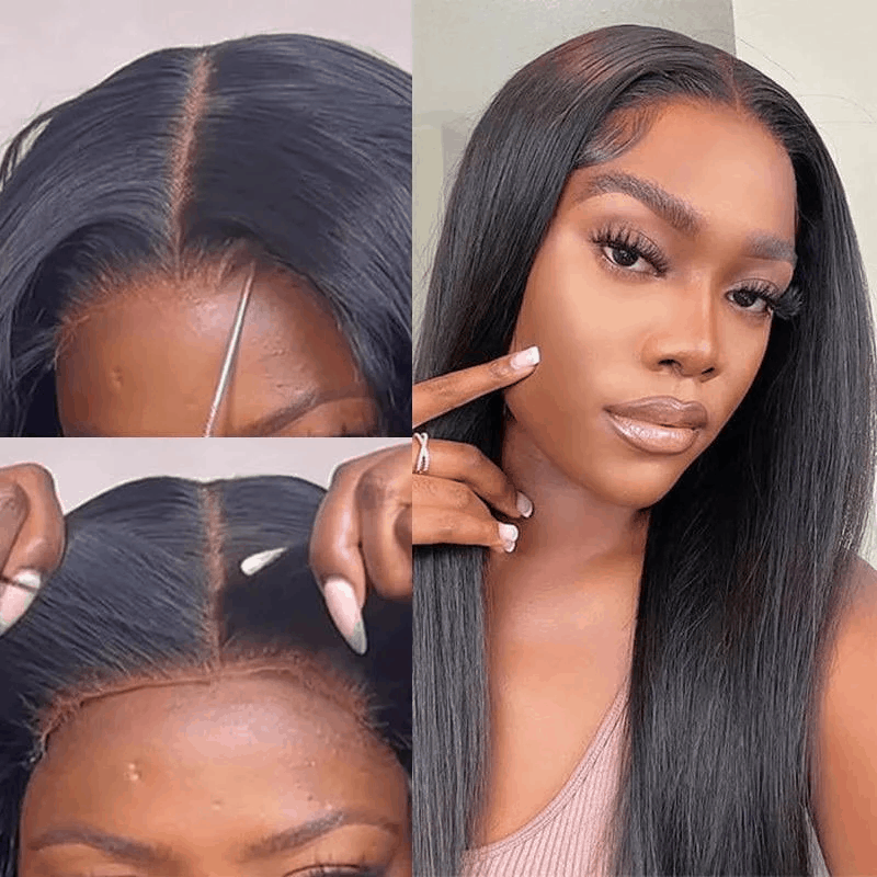 Flash Sale Silky Straight Hair Wear And Go Wig Pre Cut Lace Wigs For Valentine's Day