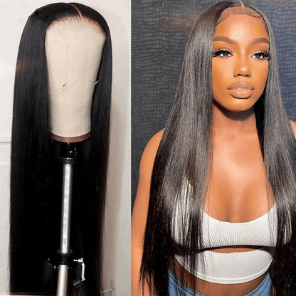 Flash Sale Silky Straight Hair Wear And Go Wig Pre Cut Lace Wigs For Valentine's Day