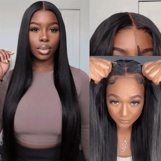 $101-$100 Code Save100 Silky Straight Hair Wear And Go Wig Pre Cut Lace Wigs