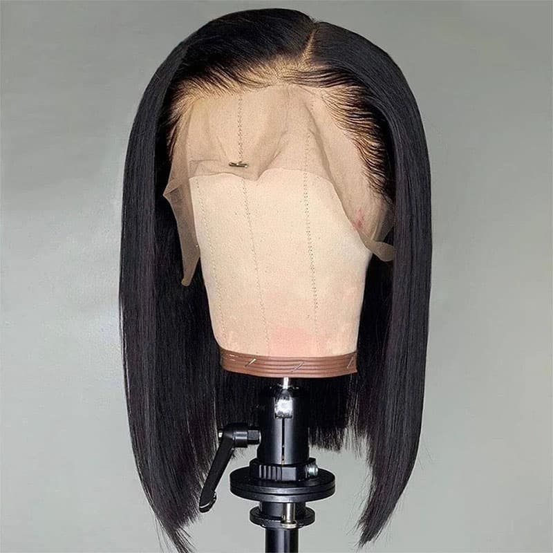 Black Friday & Cyber Monday Silky Straight Bob 13×4 Lace Frontal Wig Pre Plucked Human Hair Wig Flash Sale