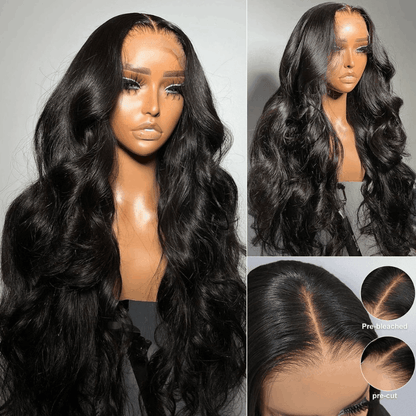 glossy pre cut human hair wigs