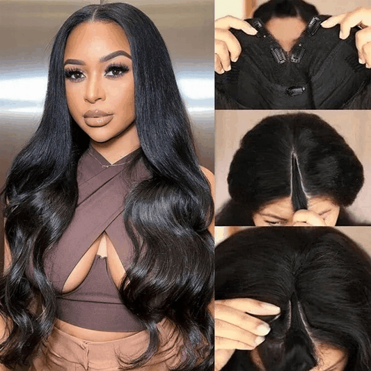 remy forte 180 density body wave human hair v part wigs