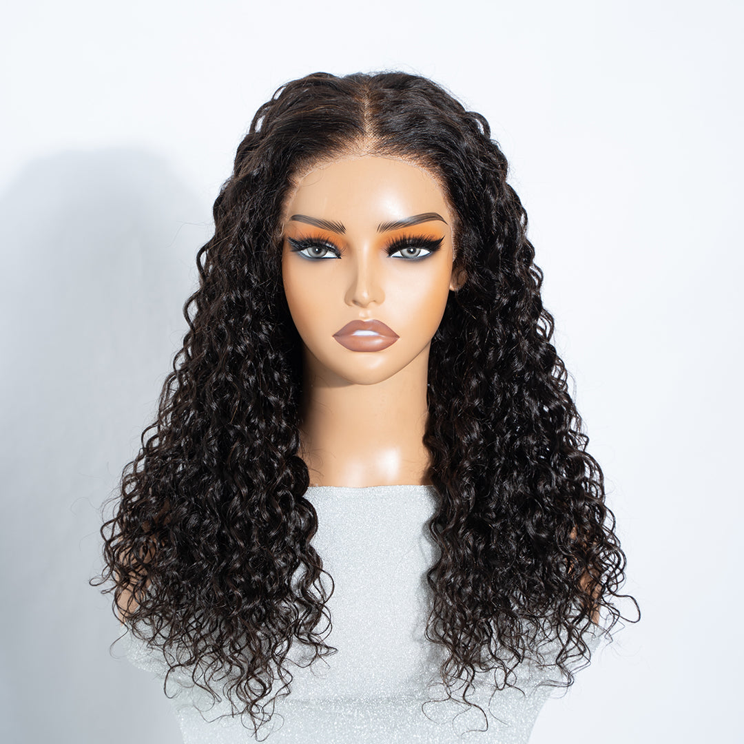 【Hot】Parting Max Water Wave 9x6 Lace Front Wig Pre Cut HD Lace Glueless Wear Go Human Hair Natural Black Beginner Friendly
