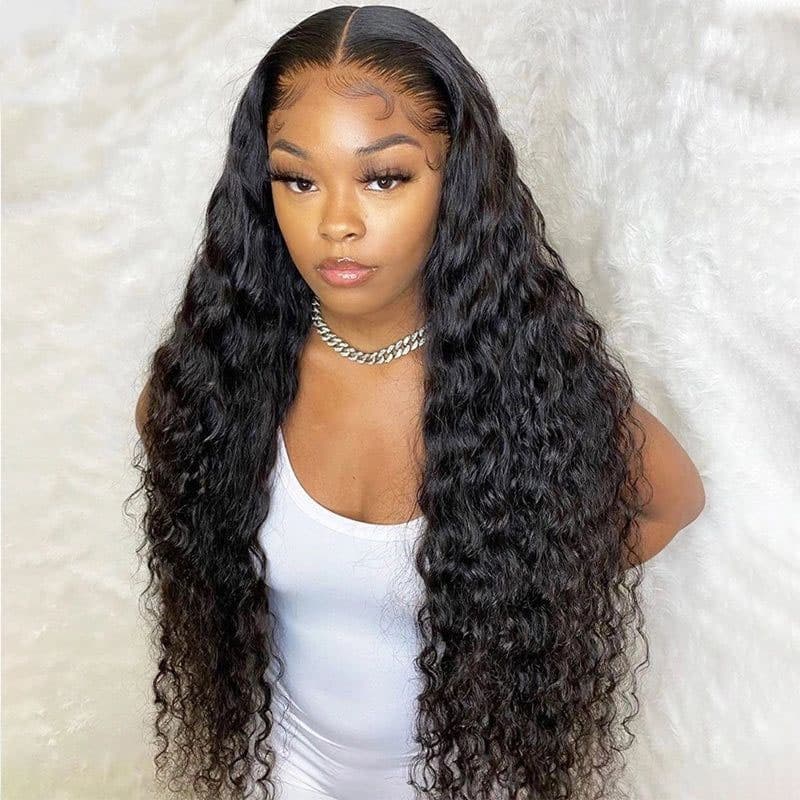 lace front water wave human hair 