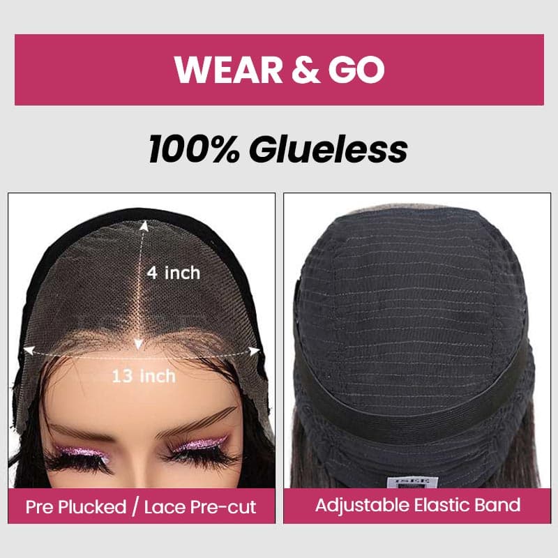 glueless lace wigs human hair wear and go wigs