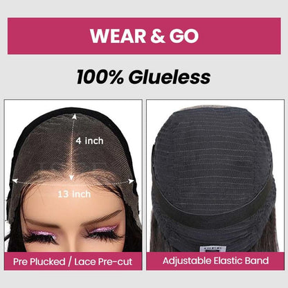 glueless lace wigs human hair wear and go wigs