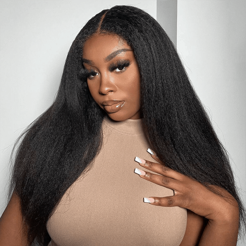 remyforte kinky straight wear and go human hair wigs